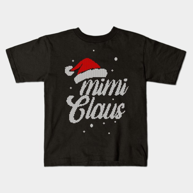 Christmas Santa Hat - Women Mimi Claus Gift For Mimi Kids T-Shirt by clickbong12